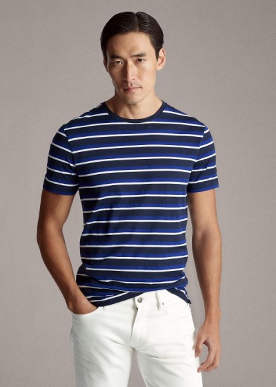 T Shirt Ralph Lauren Striped Lisle Homem 78963-GUBJ